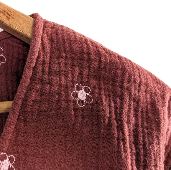 Sold on M! Madewell Lightspun Maira Flower Embroidered Tie Wrap Top - Picture 9 of 16